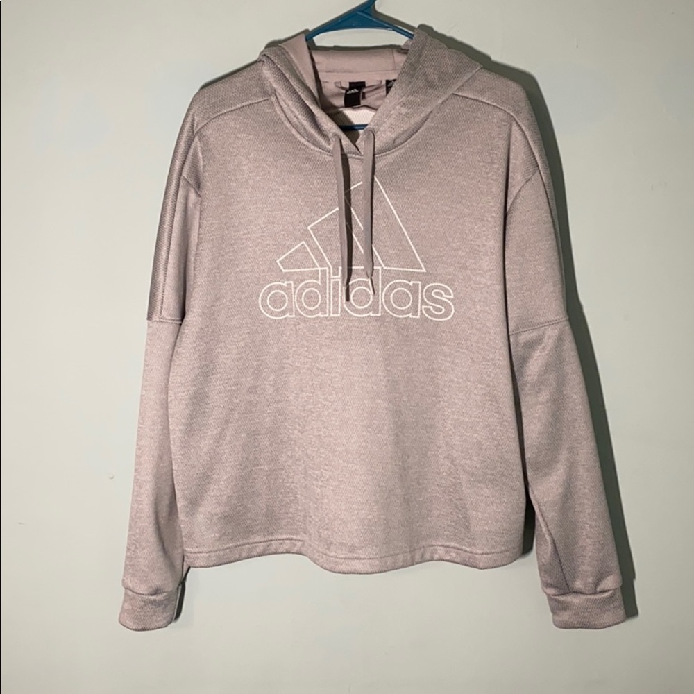 Adidas womens gray hoodie sweatshirt